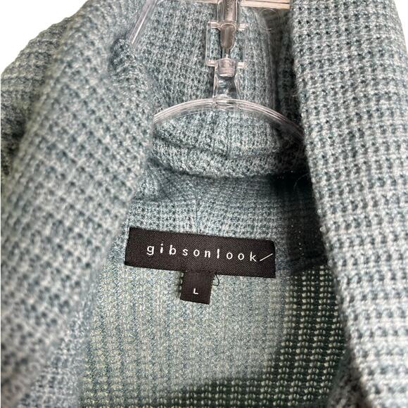 Gibsonlook Sweater Womens Large FKS20608GL Sage Green Turtle Neck Drop Shoulder - Picture 2 of 8